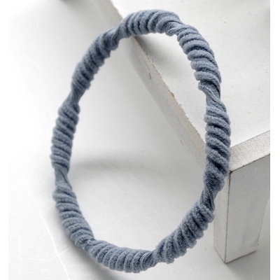 Girls Cotton Solid Flat Wave Elastic Hair Rubber Band